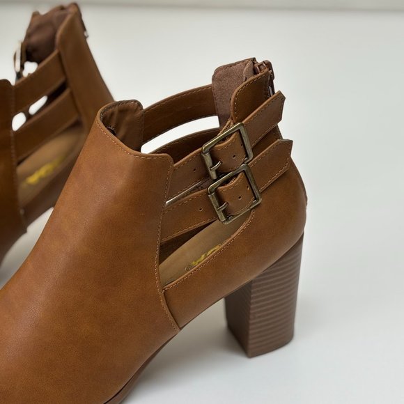 Brown Open Toe Ankle Boots - Picture 4 of 5